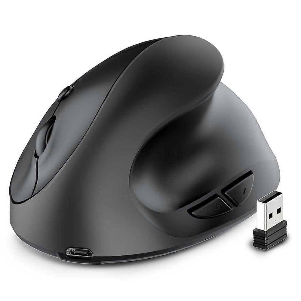 Ergonomic Vertical Mouse Rechargeable Wireless USB 2.4G for Computer Laptop Gaming Mouse Black