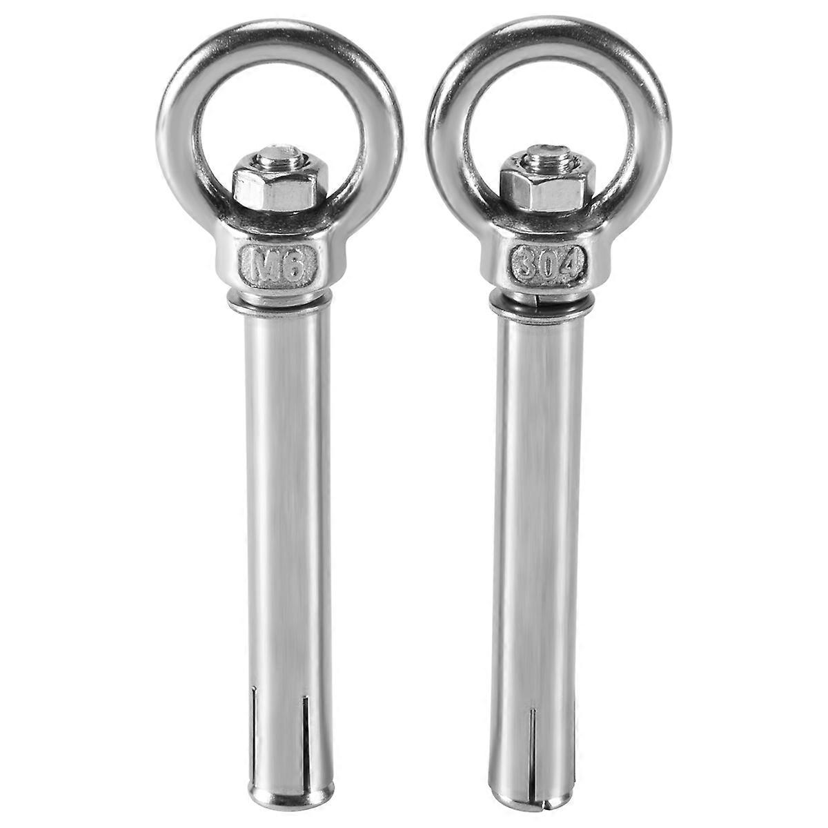2 pezzi in acciaio inossidabile stile grezzo scudo ancora bulloni a occhiello M6 x 82mm, argento