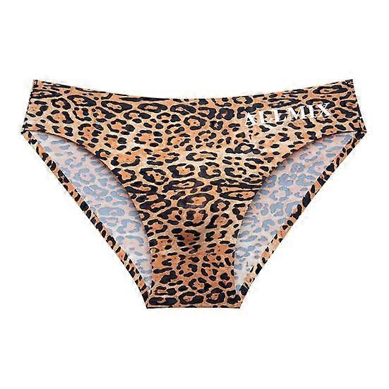 Men Underwear 3D Convex Leopard Zebra Underwear Low-rise Large Ice Silk Print Space Briefs Stretchy Panties