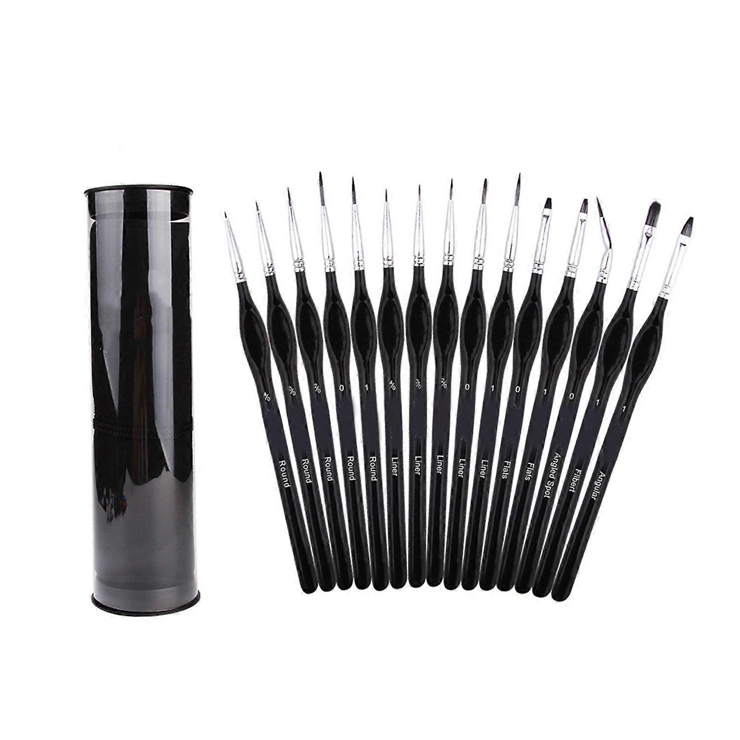 15pcs Detail Paint Brushes Set for Kids with Storage Bag DIY Miniature Paint Brushes Fine Tip Paint