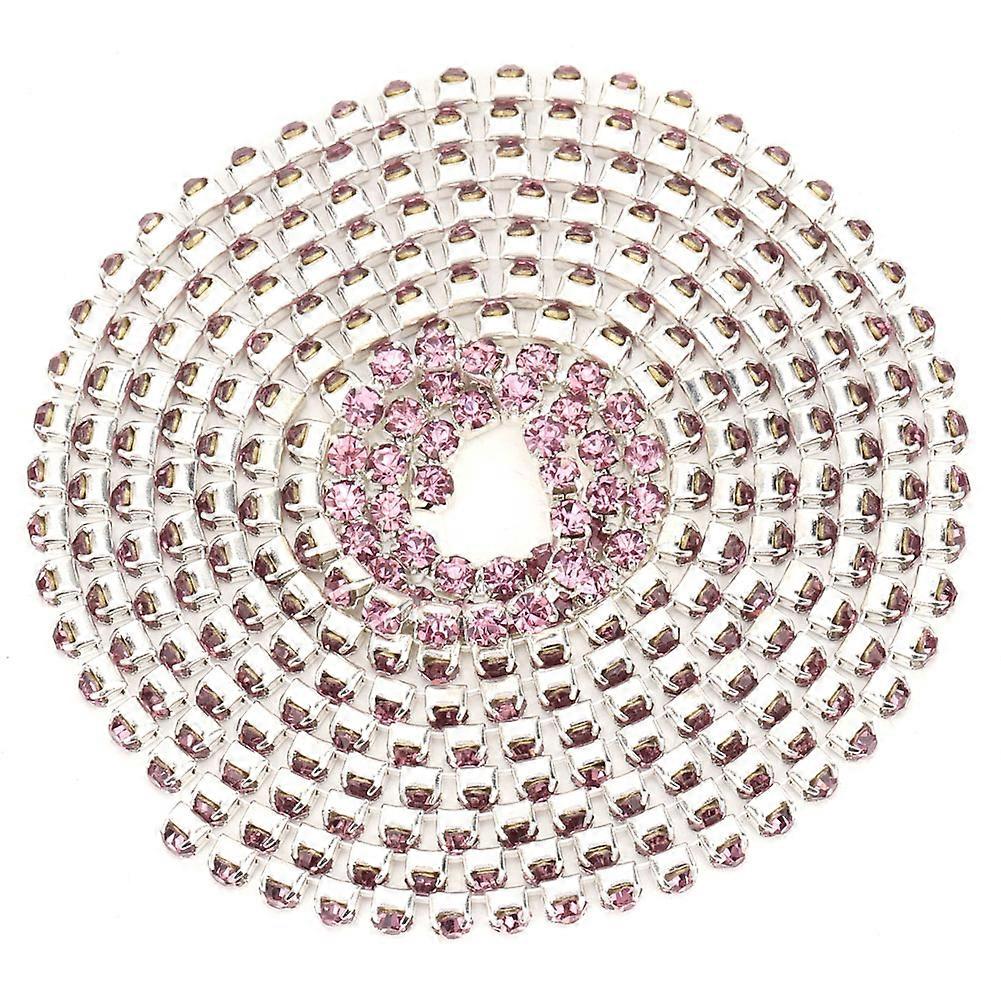 2.8mm DIY Diamond Mesh Wrap Roll Glossy Crystal Rhinestones Ribbon Decoration (Ανοιχτό μωβ)