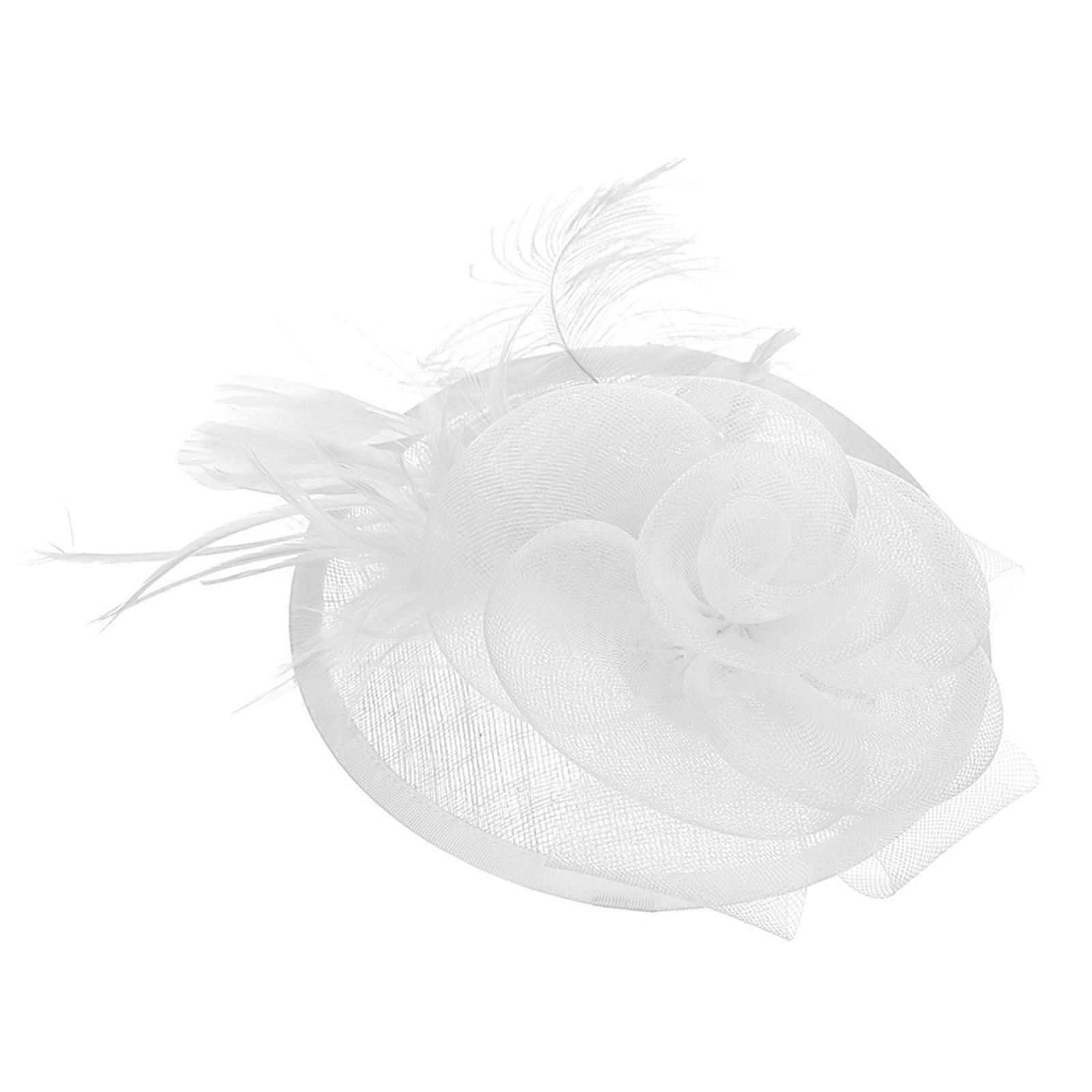 Bibi en lin avec cheveux Accessoire de robe de soirée sophistiqué Bibi en lin unique pour la cérémonie de mariage Blanc