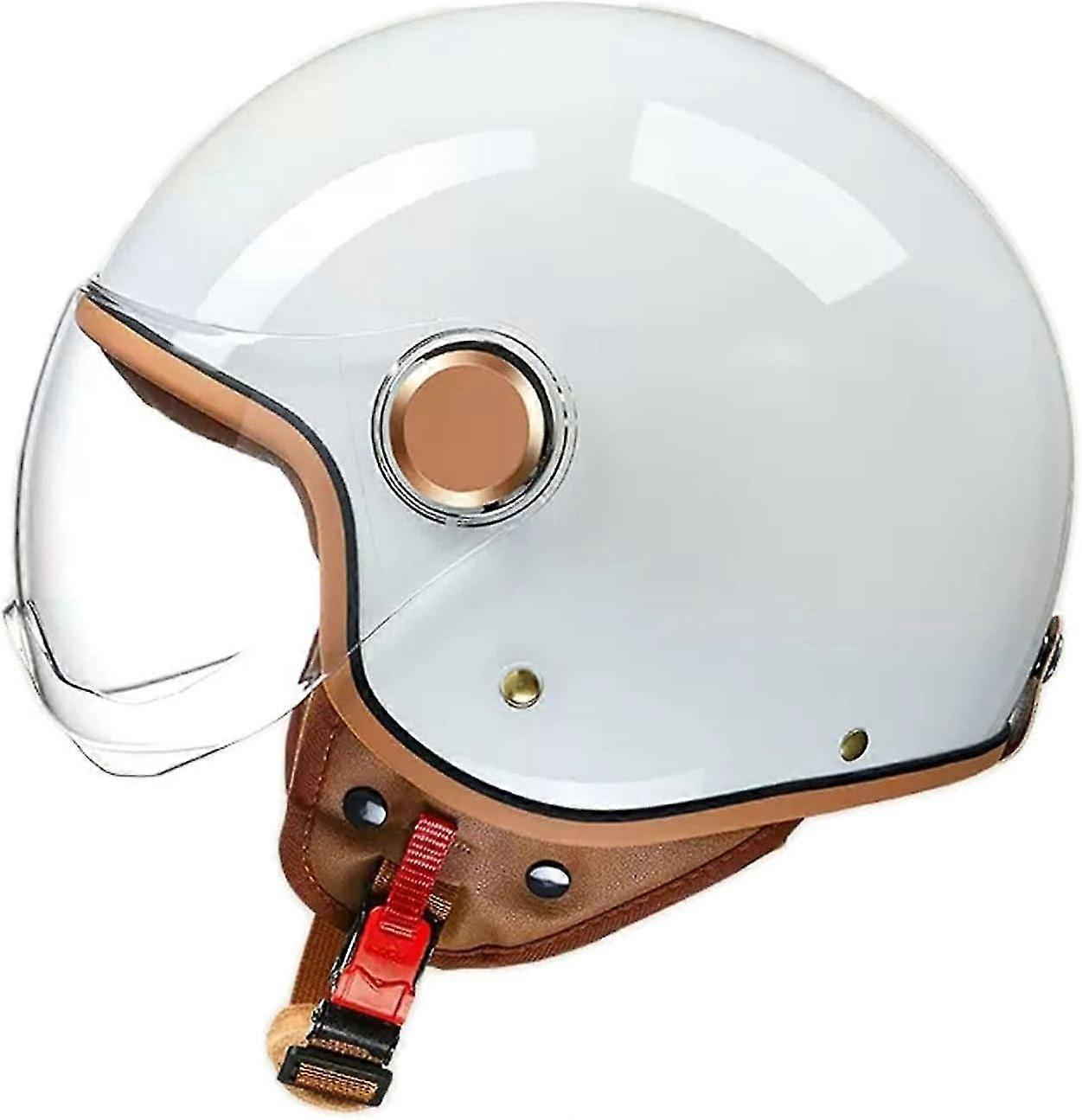 Retro motorcykelhjelm mænd kvinder, vintage motorcykel jethjelm, halv hjelm med visir, flip hjelme prik / ece godkendelse, åben hjelm, helikopterhjelm