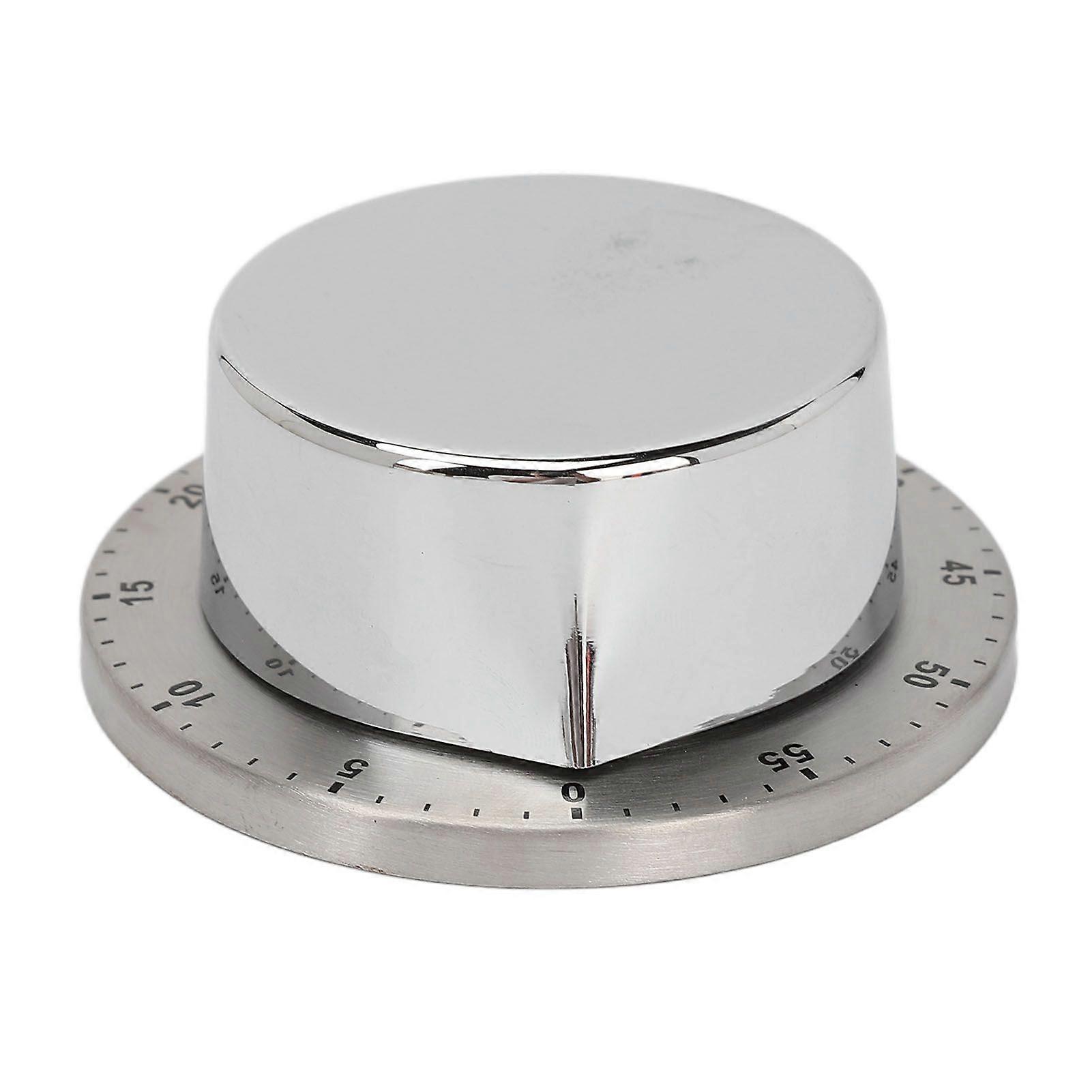 Mechanical Timer Accurate Quiet Counting Loud Alarm Sound Silver Timing Reminder For Kitchen Cooking Schools