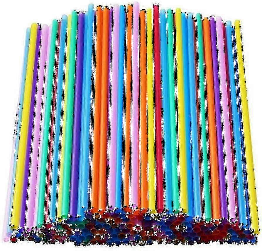 1000 Pcs Colorful Plastic Long Disposable Drinking Straws - JA