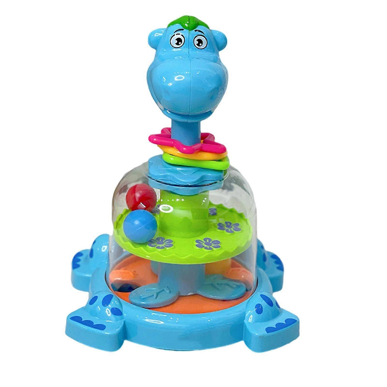 Push and Spin Ball Spinner Toy for Toddlers Cartoon Animal Fun Ball Popper Toy with Sound Educational Toy for Babies New