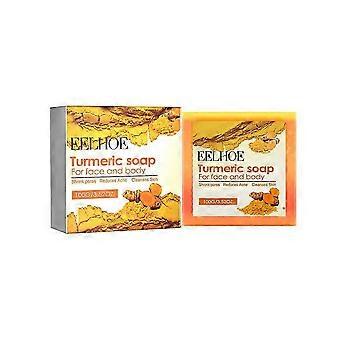 Mascarilla de barro de cúrcuma EELHOE, jabón exfoliante, limpiador facial, crema para ojos, esencia antiarrugas, loción corporal