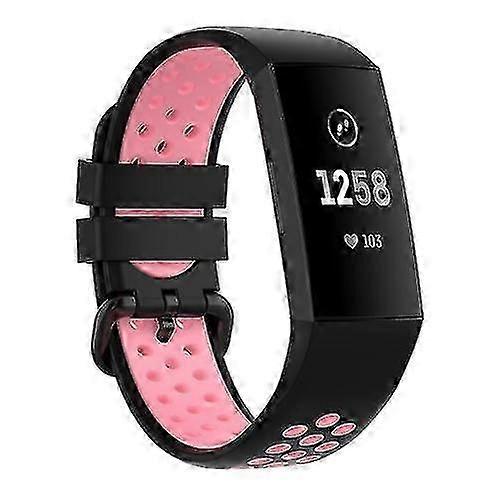 For Fitbit Charge 4 / Charge 3 / Charge 3 Se Watch Button Two Colors Silicone Replacement Strap Watchband KHOF