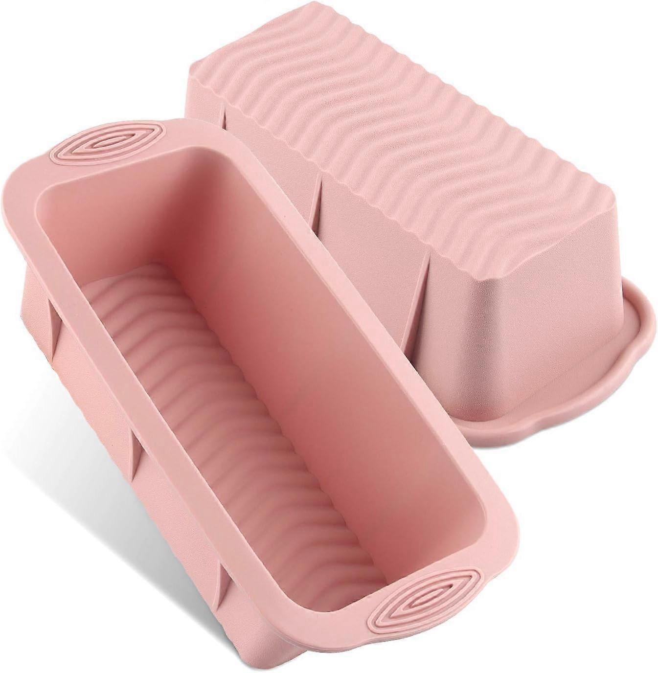 Silicone Bread Mold, Set of 2 Silicone Cake Molds, Rectangular Baking Bread, Pastry Set Non-stick Cake Mold - 25 × 12 × 6.8 cm