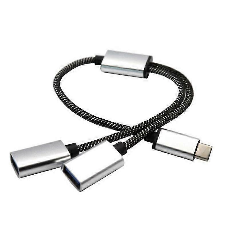 USB C to USB OTG Adapter Type C OTG Cable USB C Male to 2/3 USB 2.0 Female