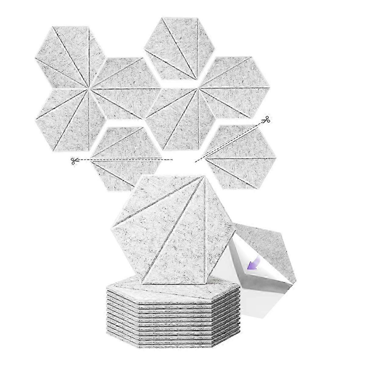 12 Pack Acoustic Foam Panels 12x10x6x0.4 Inch,Self Adhesive Sound Proof Foam Wall Panels,for Acoust js