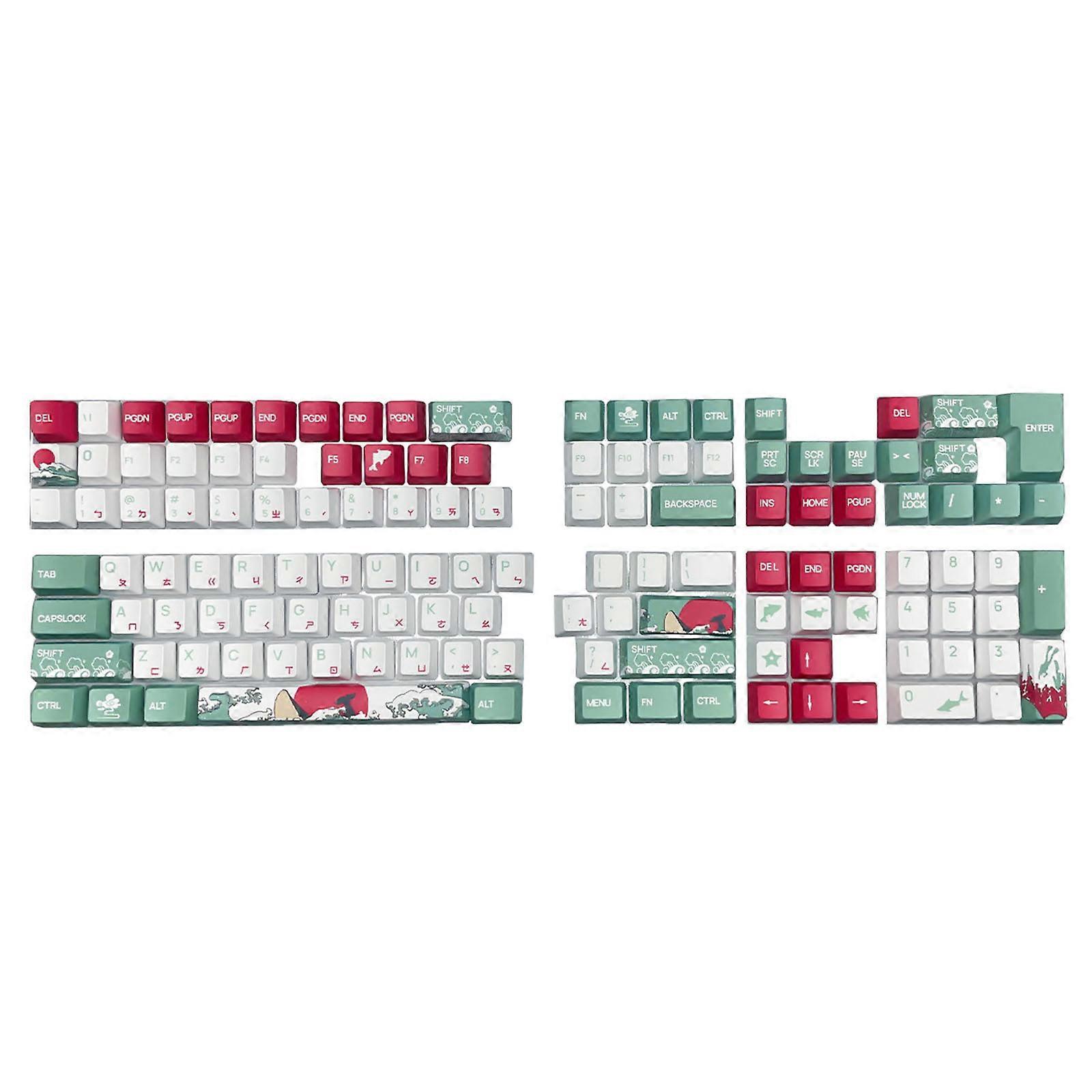 Customizable PBT Keycaps Set Coral Sea Pattern XDA/OEM Keycaps For Mechanical Keyboards,Traditional Zhuyin Keycaps