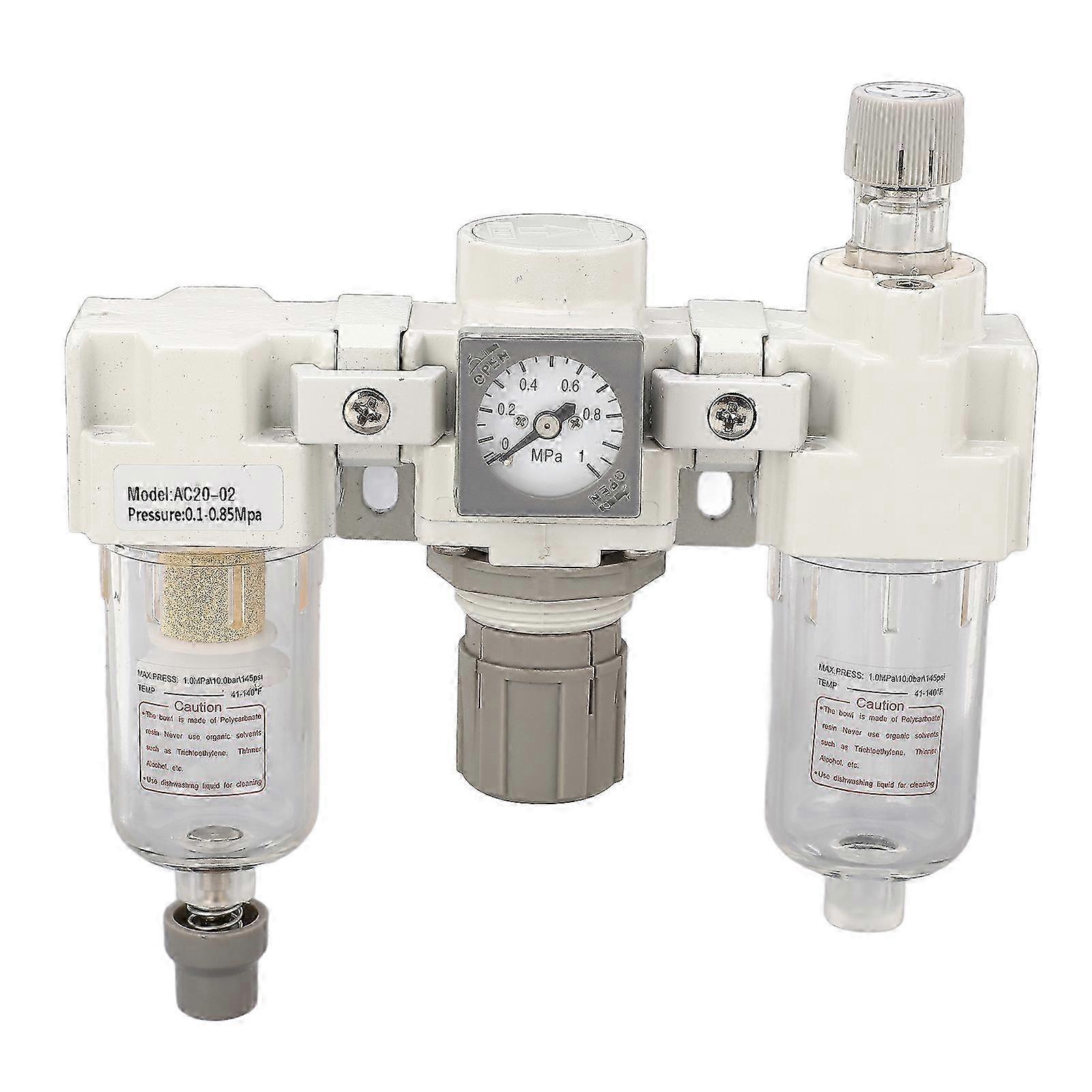 Compressor Oiler Separator Aluminum Alloy Housing G1/4in Air Filter for Pneumatic Power Tool