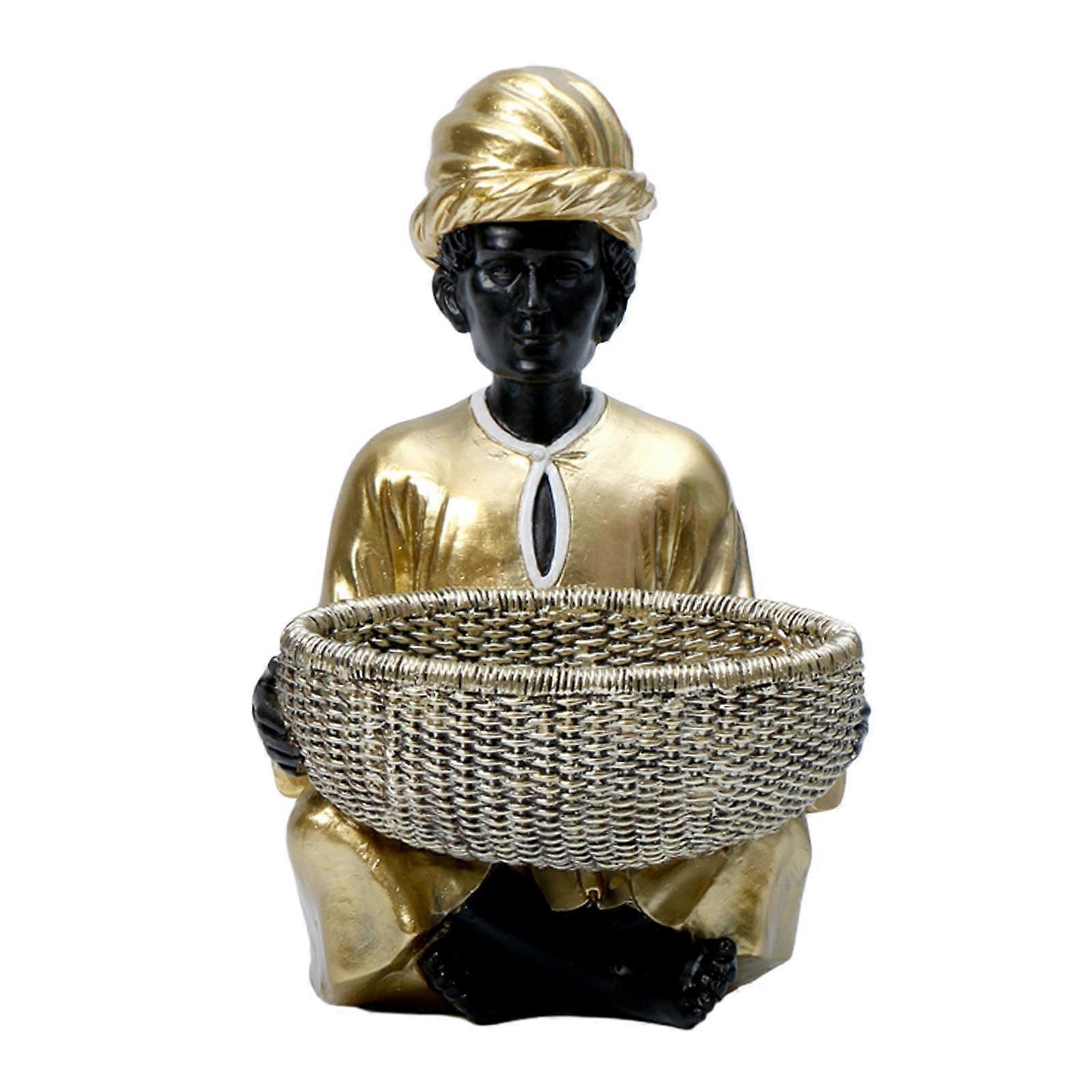 Creative Statue Aesthetic with Storage Basket Table Centerpiece Resin Tray