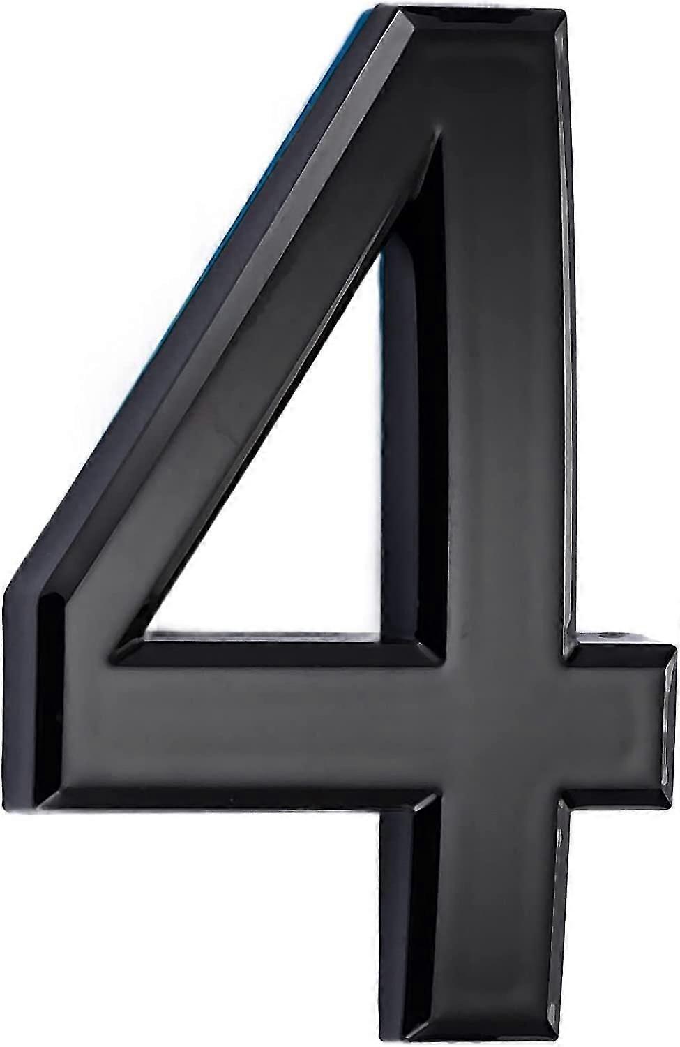 7cm 3D Mailbox Numbers - Waterproof Adhesive Door Number - Front Door Address Numbers - House Address Numbers (Black 4)