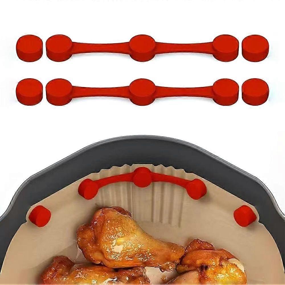 Air Fryer Liner Silicone Magnets, High-Temp Resistant Buckles for Parchment Paper, Secures Liners & Prevents Food Covering