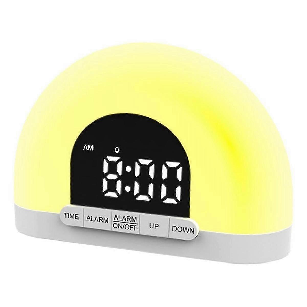 Adjustable Sunrise Alarm Clock for Heavy Sleepers,Wake Up Light Sunrise Alarm Clock,Sunrise Lamp wi js