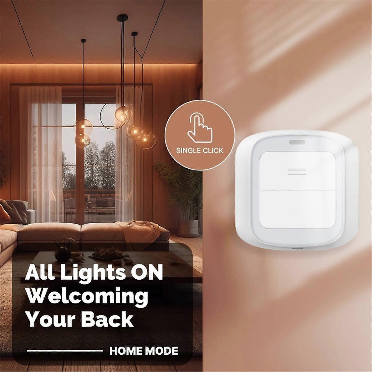 Tuya WiFi-knapp scenebryter trådløs smart lysveggbryter lavt strømforbruk ingen ledninger for o