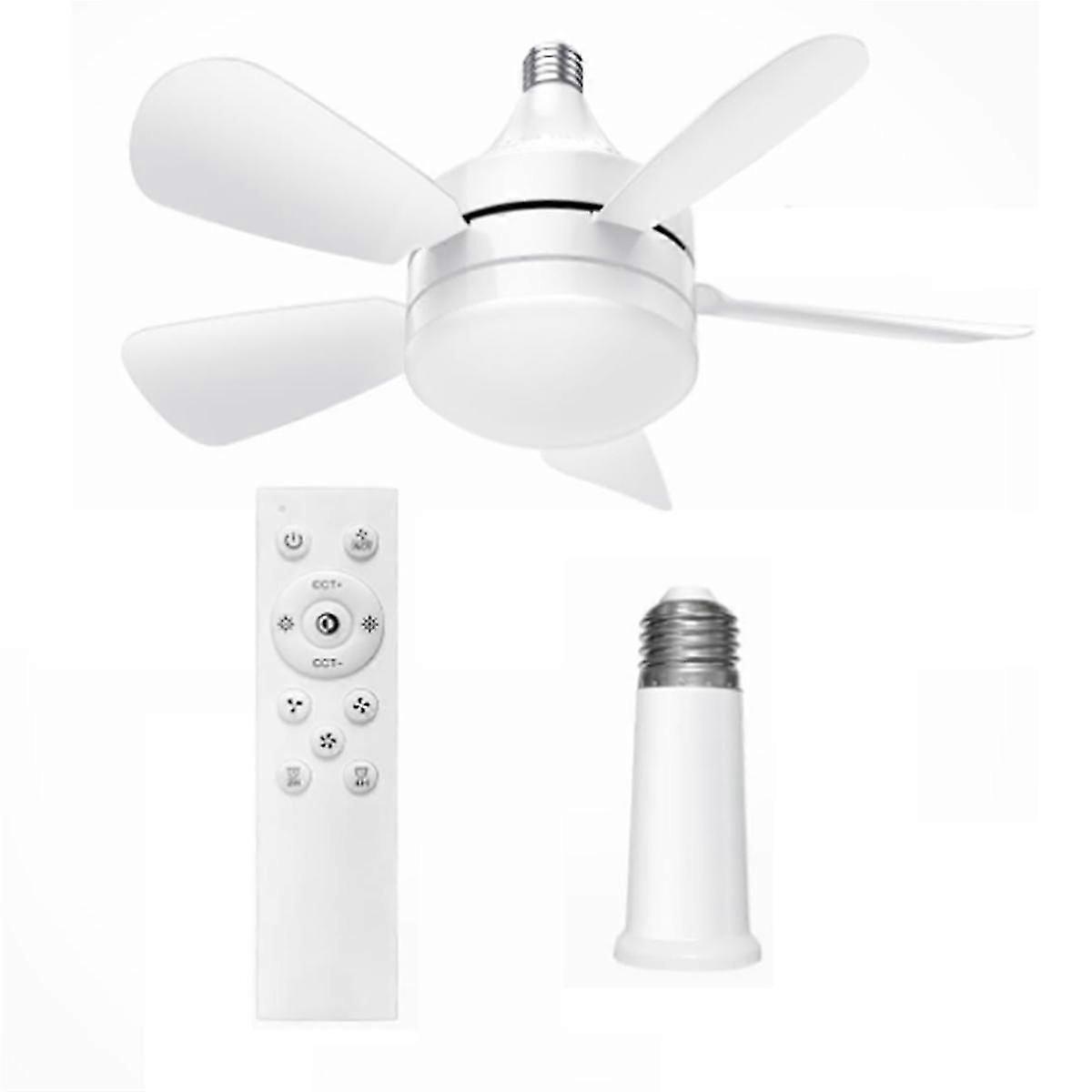 Socket Ceiling Fans with Lights and Remote  Socket Fan Light with Dimmable Led Light Bulb,Screw in Small Ceiling Fan
