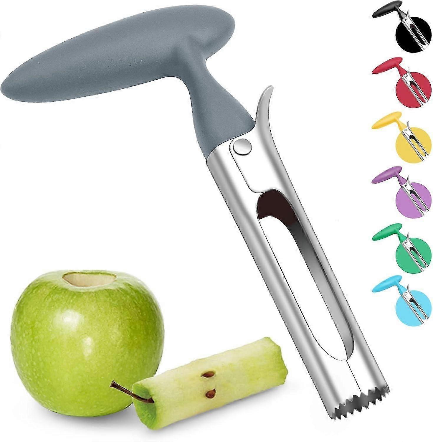 Apple Corer, Apple Corer Remover with ABS Handle,Serrated Stainless Steel Blade Plastic Handle, Grey