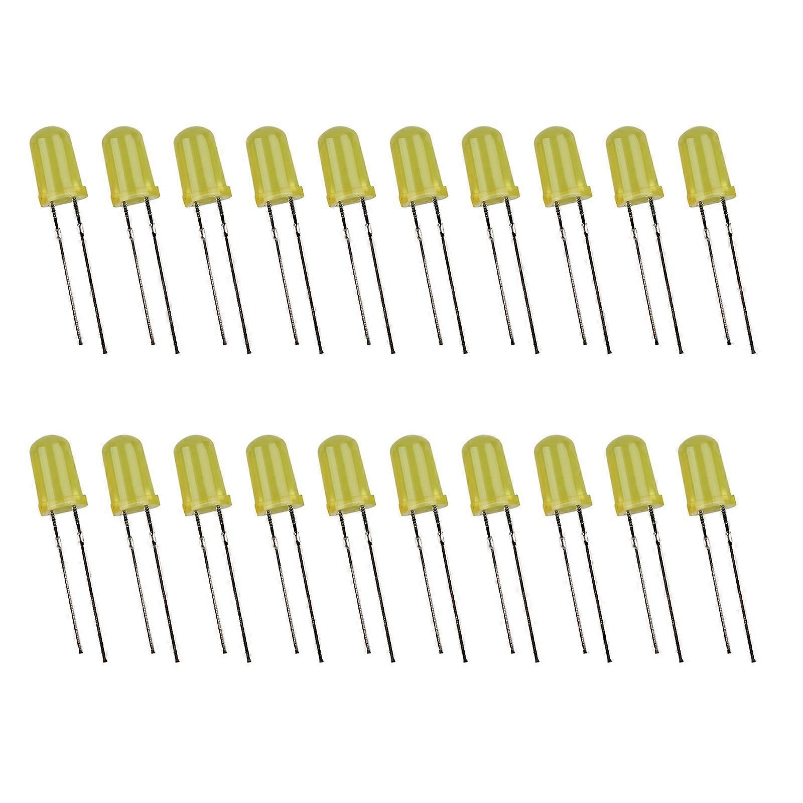 Colorful LED Diode Lights, Pack of 20 Clear Emitting Diodes LEDs Bulb for Science Project Electronics Components Light Yellow