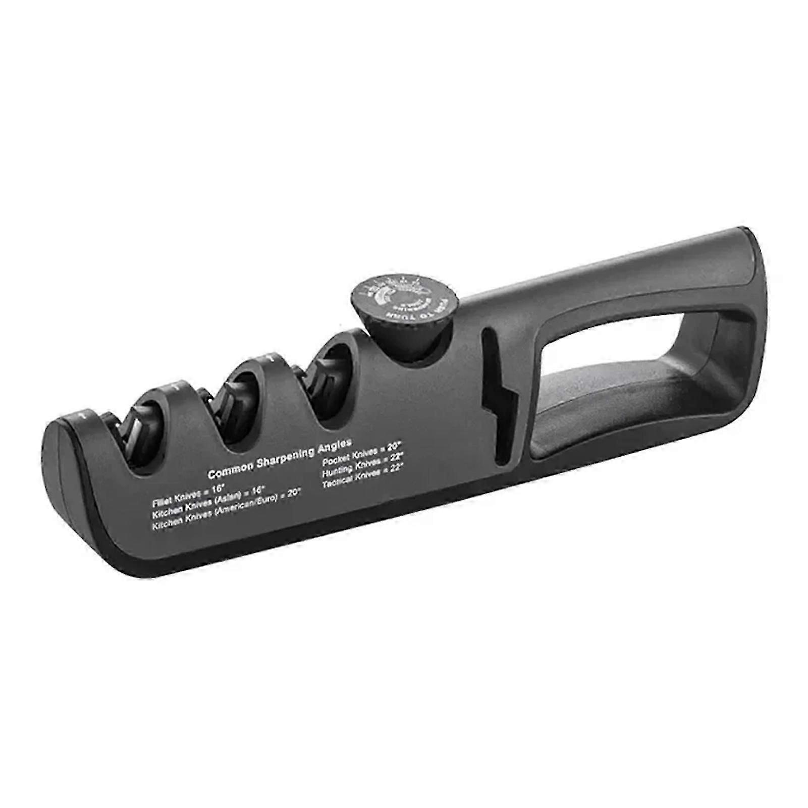 4-Stage Ceramic Pull-Through Knives Sharpener Adjustables Angle Sharpener with Non Slip Grip for Kitchen