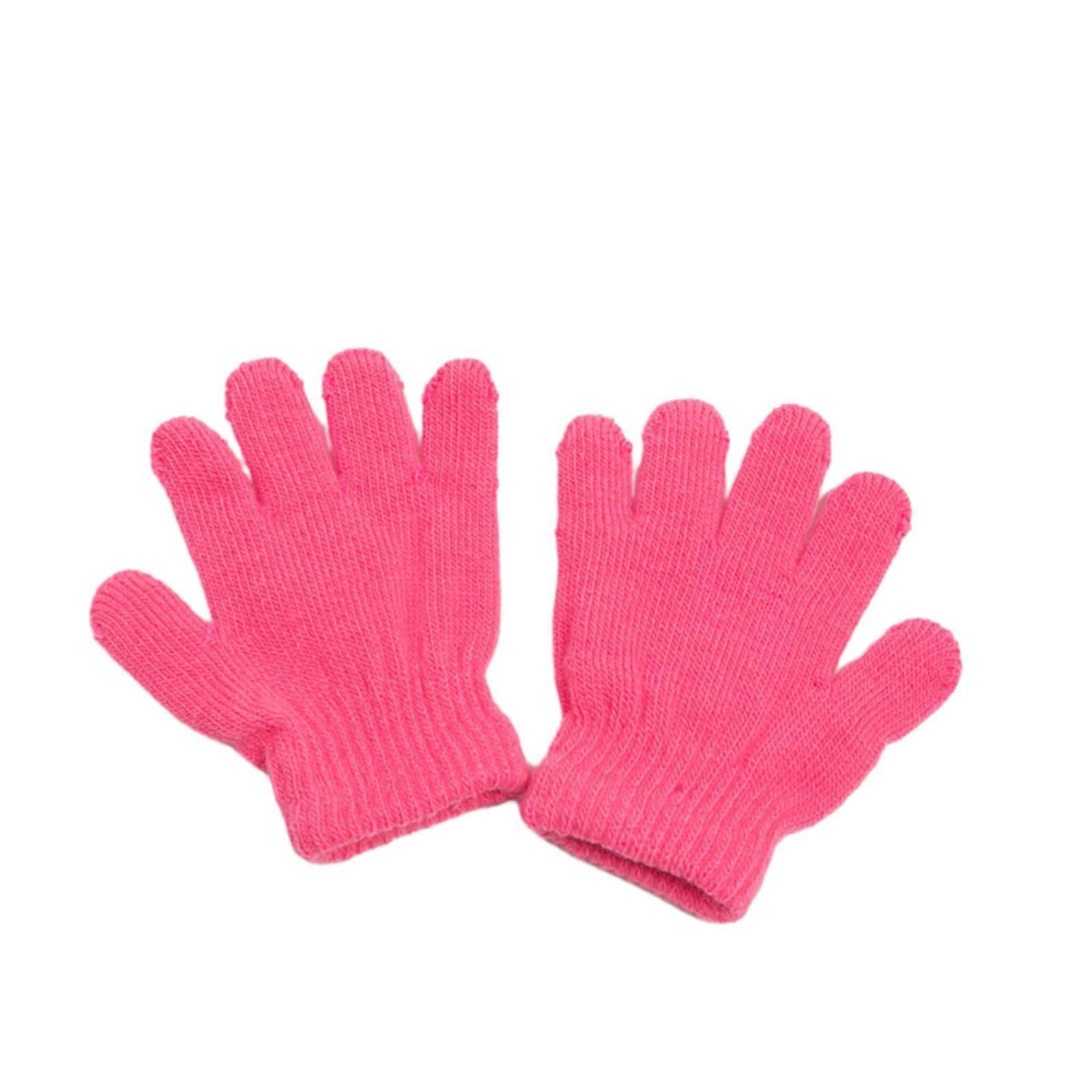 Colorful Children Gloves Stretchy Knitted Gloves Warm & Fashionable Winter Gloves Comfortable Wearing Gloves for Winter Watermelon Red