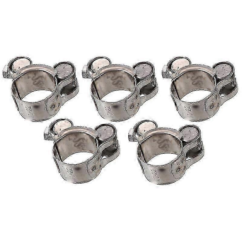 4X2.5cm Silver Wire & Cable Hand Tools 5 Pcs Stainless Steel T-bolt Hose Clamp Ear Clamp Pipe Clamp