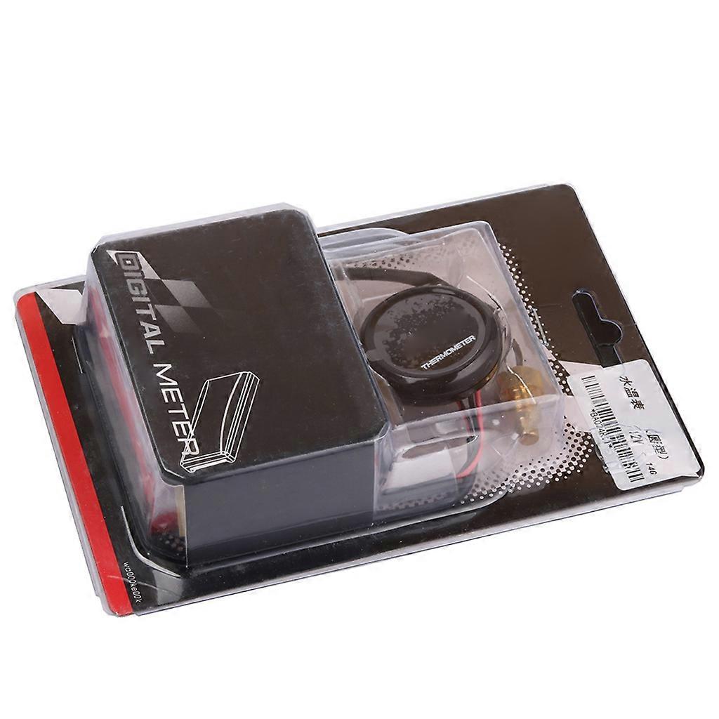 Motorbike External Dashboard Round Water Thermometer with Digtal Display Screen Temperature Display Panel