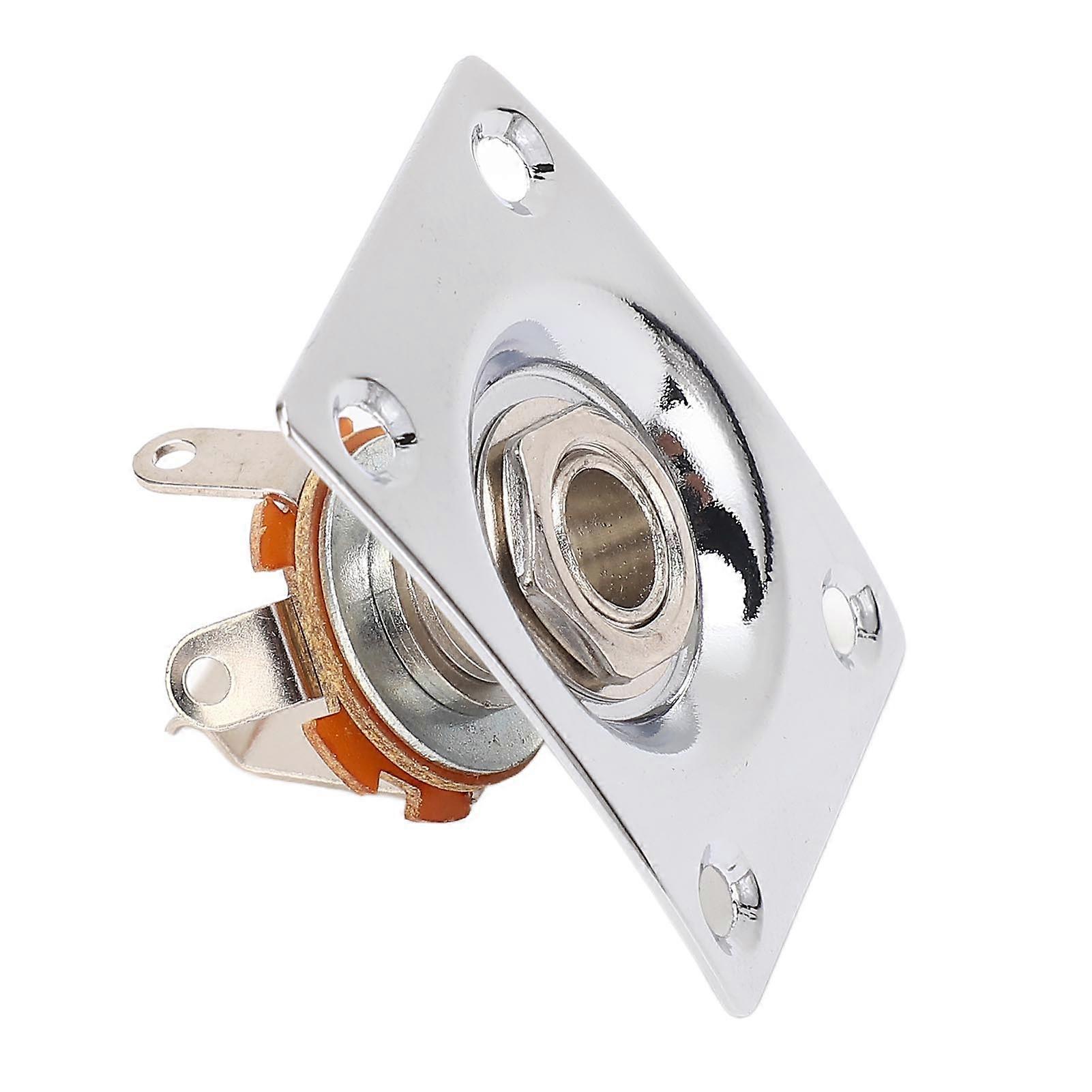 Gitarrutgång Jack Platta Fyrkantig Form Metall Kompakt Gitarr Jack Socket Platta för Telecaster Chromium Färg 