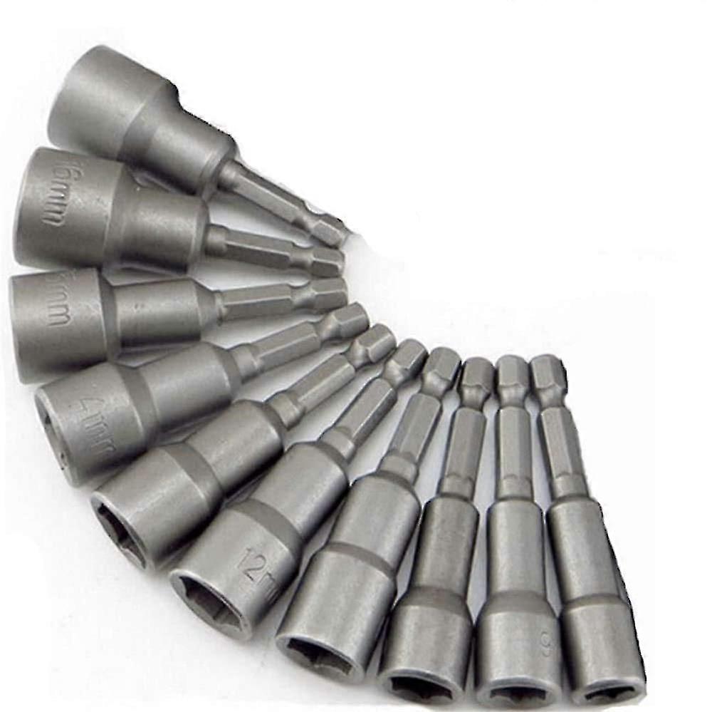 10 Pieces Magnetic Screwdriver Socket: Magnetic Bit For Impact Driver 6-19mm 1.4" Adapter Hex Socket Bits