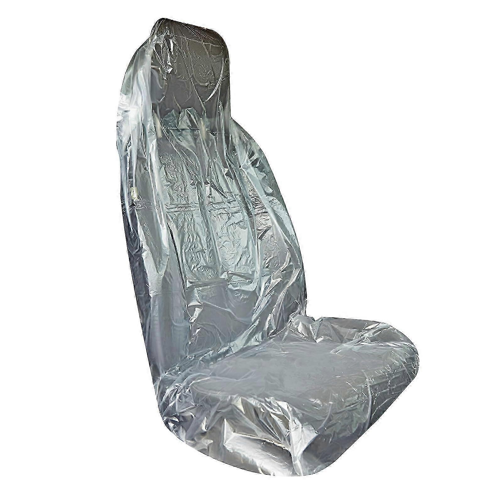 140x80CM使い捨てカーシートカバー、100個のプラスチックチェアカバー付き