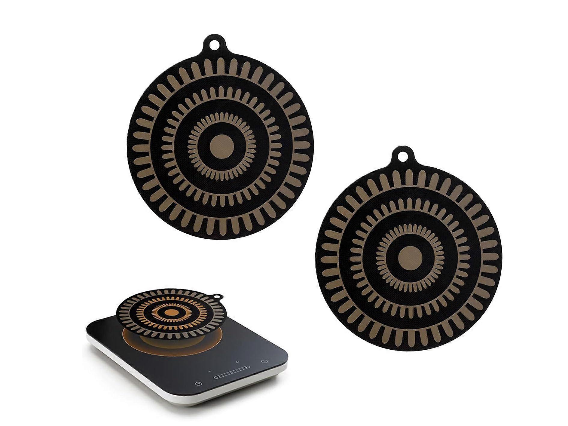 2 Pcs Thermochromic Silicone Induction Cooktop Protect Mat Surface Protection Pad for Induction Cooker