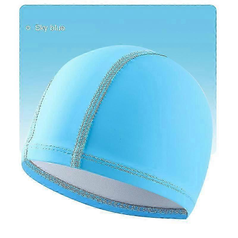 Newest Swimming Cap Elastic Waterproof Pu Fabric Protect Ears Long Hair Swimming Pool Hat Ultrathin Bathing Caps For Dropship