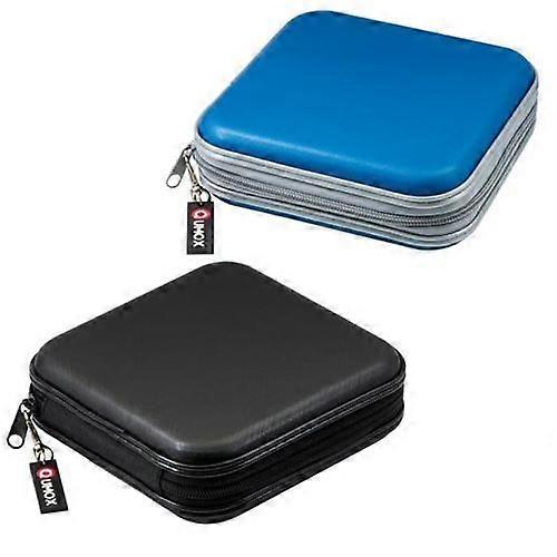 CD Carrying Case Shockproof Zipper Storage Box 40 CD DVD Black and Blue