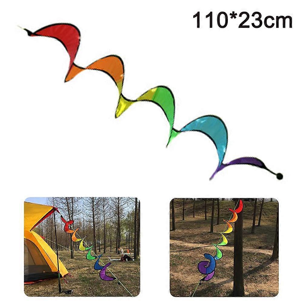 Outdoor rainbow rotating colorful wind strips-small