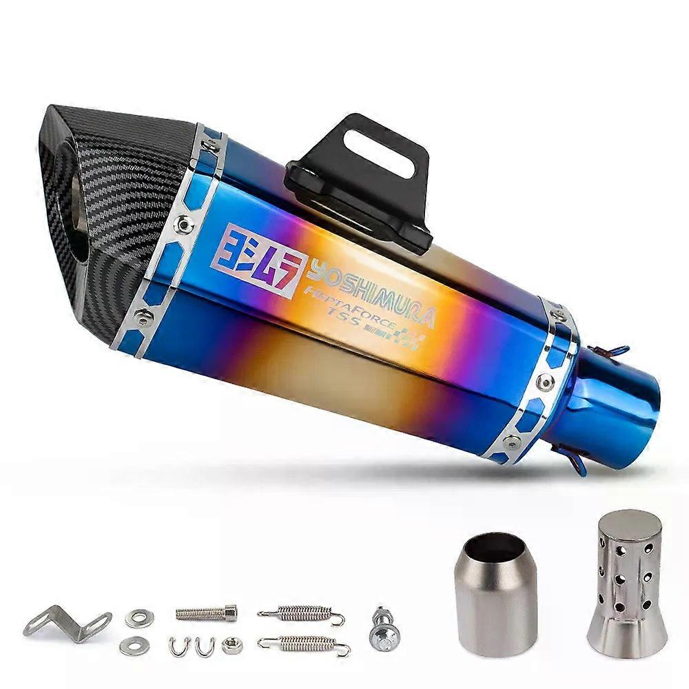 Motorcycle Exhaust Cone Hexagon Yoshimura TSS Logo Muffler Modify Universal 51MM with DB Killer For FZ6 GSX250R NINJA400 CBR300R