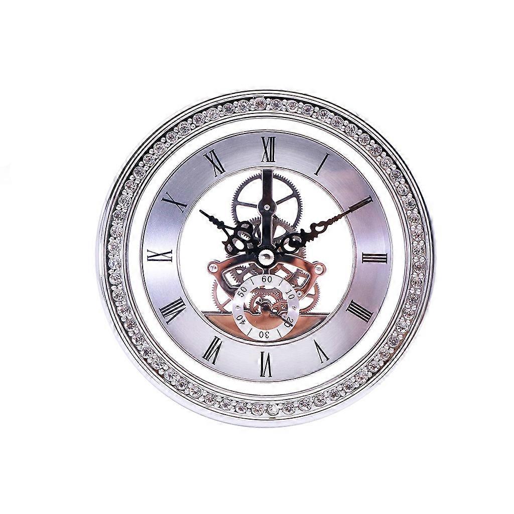 Metal See-through Quartz Clock Gear Clock DIY Accessories 148mm Silver Clock Head