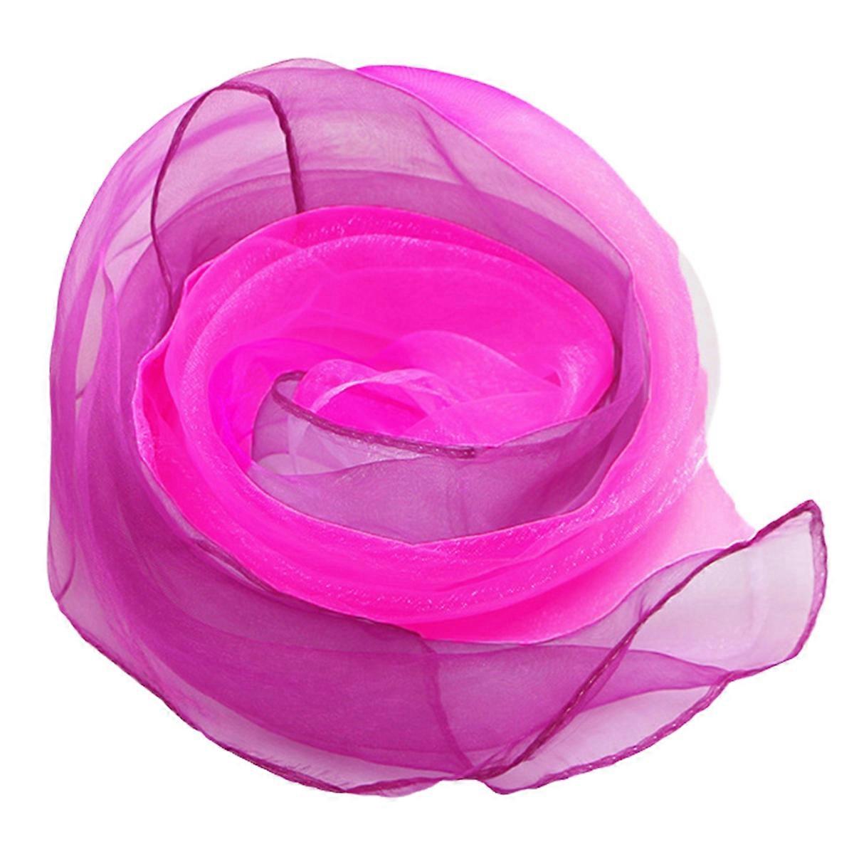 Rose Red Gradient Children'S Dance Scarf, Children'S Sports Square Juggling Scarf, Pattern Scarf