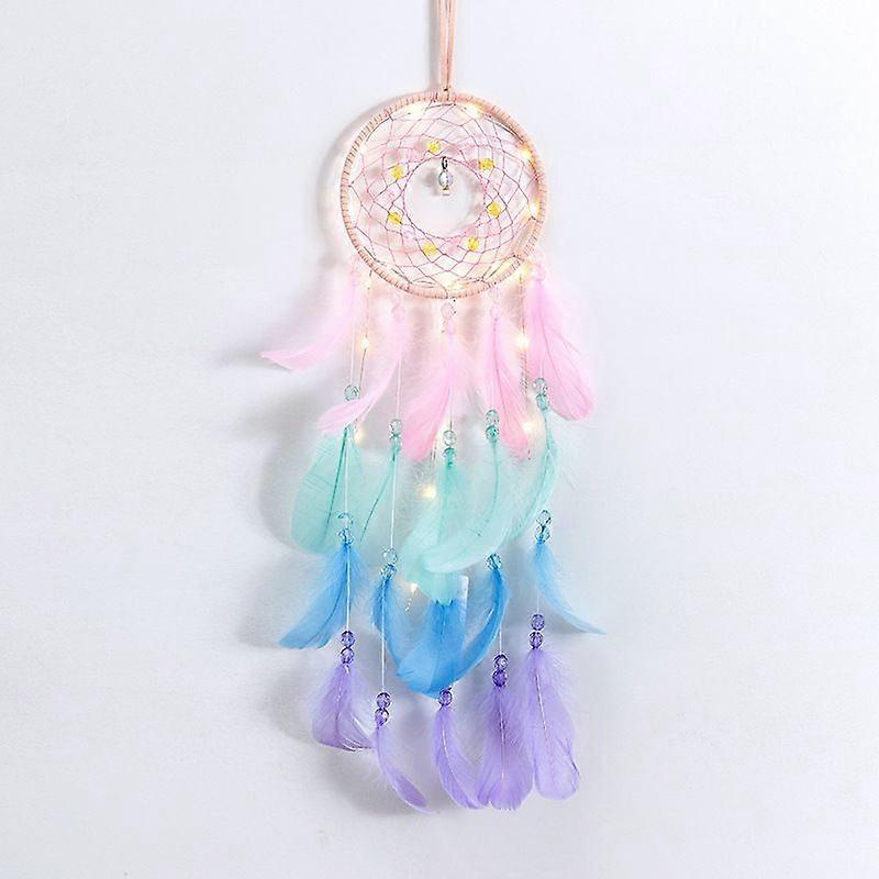 Dream catcher, handmade feathers with lights