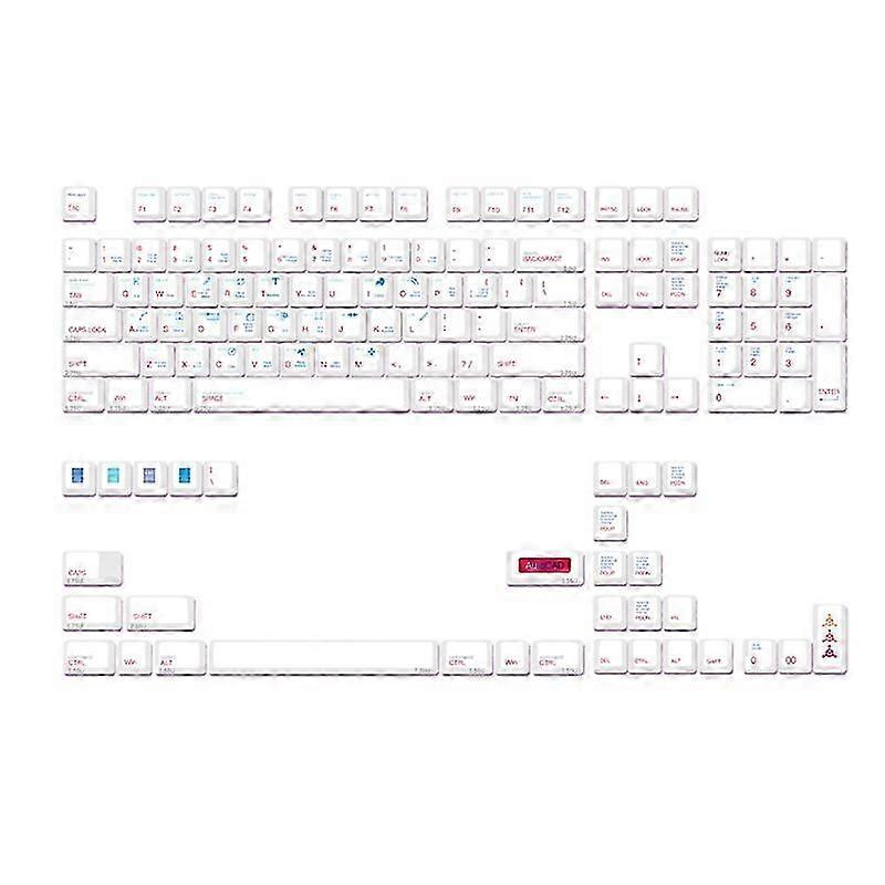 136Key Customized PBT Dye Subbed CAD Theme for Key Cap Cherry Profile with ISO E