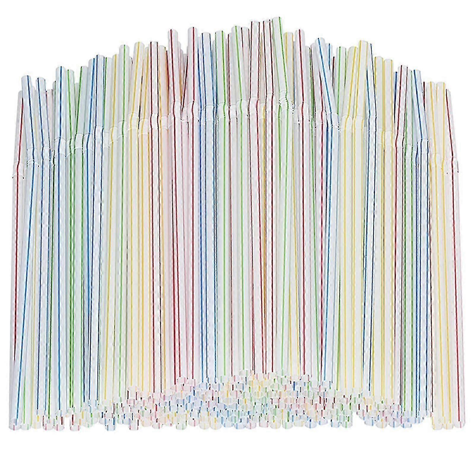 Flexible Reusable Straws for Home and Cafes - 600 PCS Colorful Drinking Straws