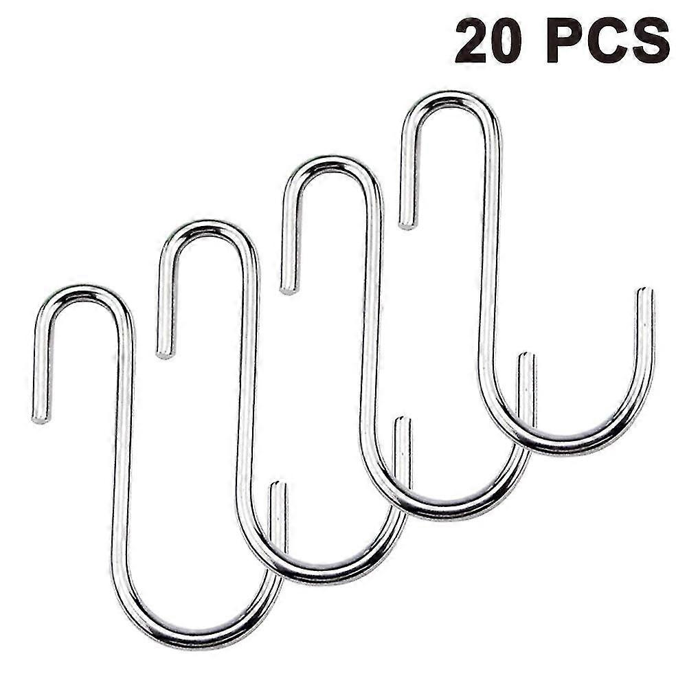 20 Pack Heavy Duty S Hooks Pan Pot Holder Rack Hooks S Shaped Hooks