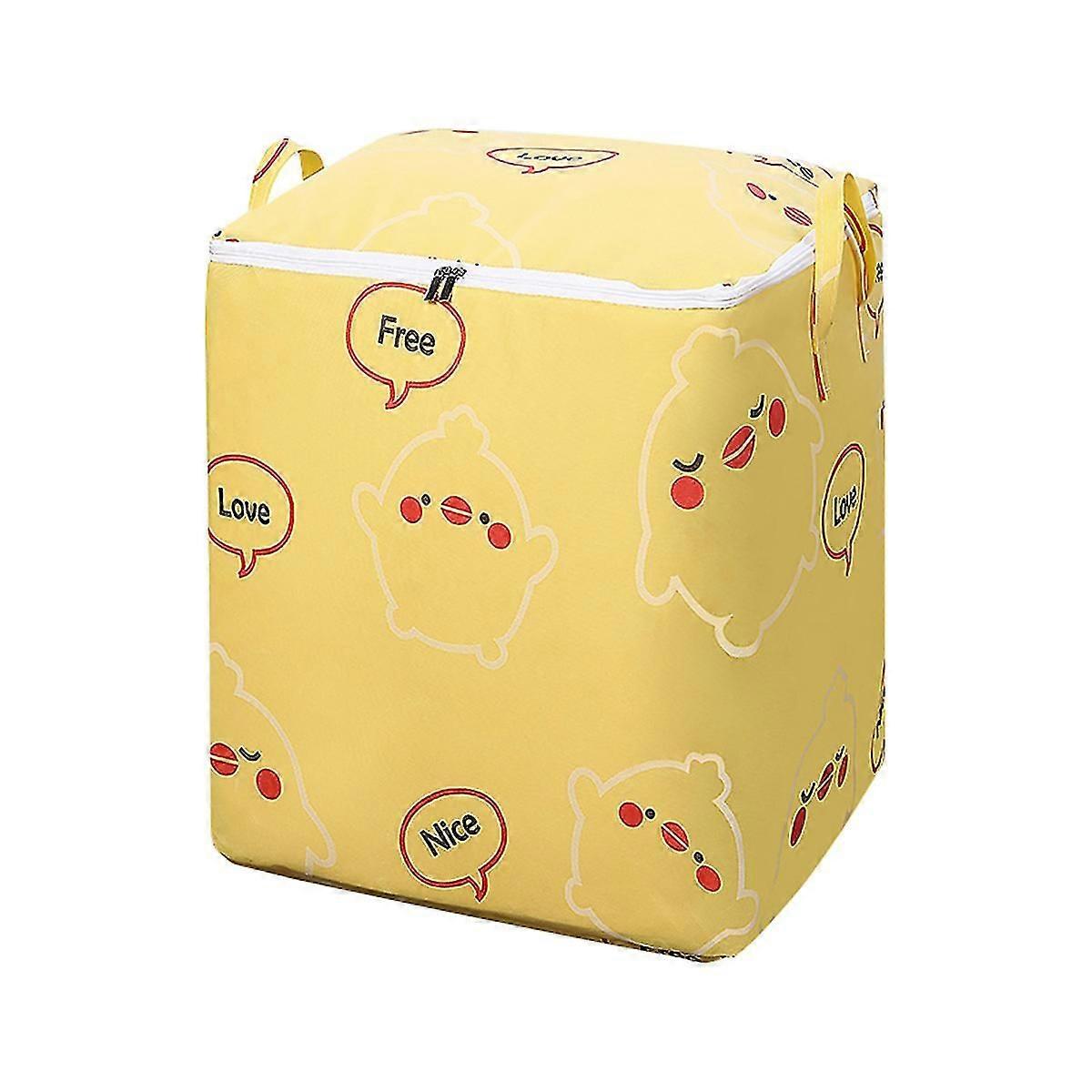 3-pack Large Capacity Cartoon Print Clothes Storage Bag Underbed Closet Organizer With Handles And Zippers For Comforters Blankets And Beddings
