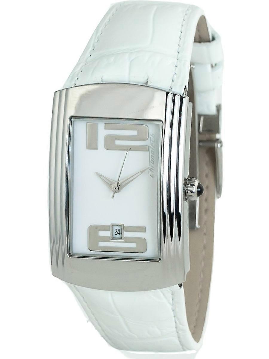 Chronotech Weiß Echtes Leder CT7017B-06 Damenuhr