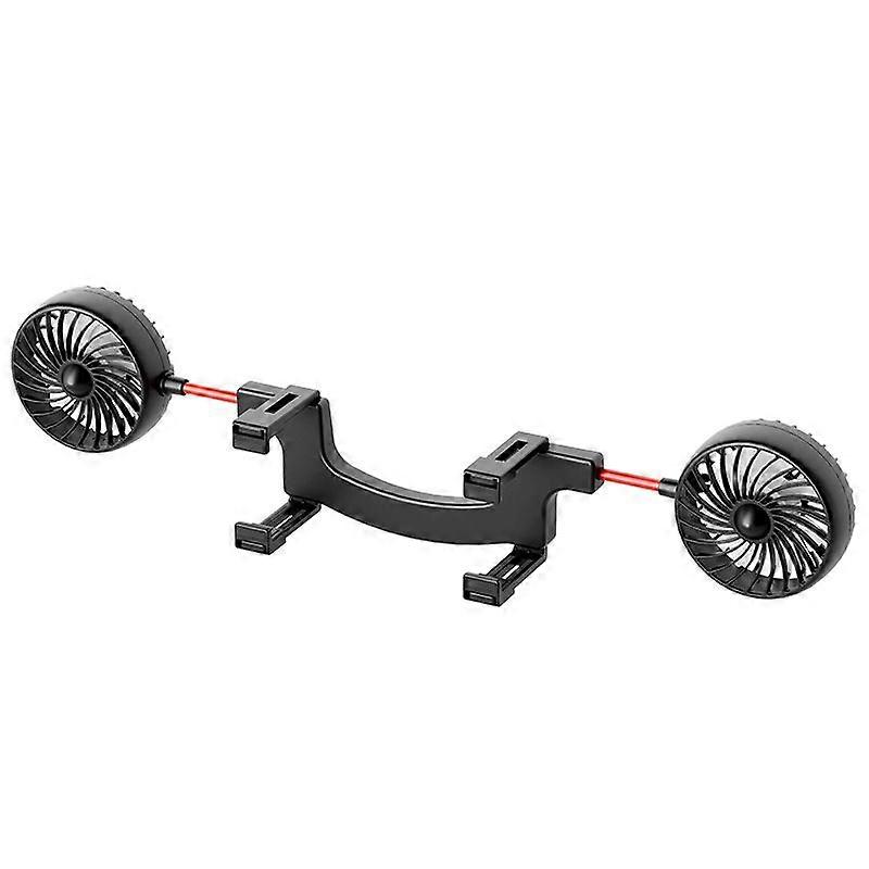12V Car Fan, 3 Adjustable Speeds Double Head Design Fast Cooling Ideal Air Circulation, Multi-Angle Adjustment, Car Ventilation Charging, Office