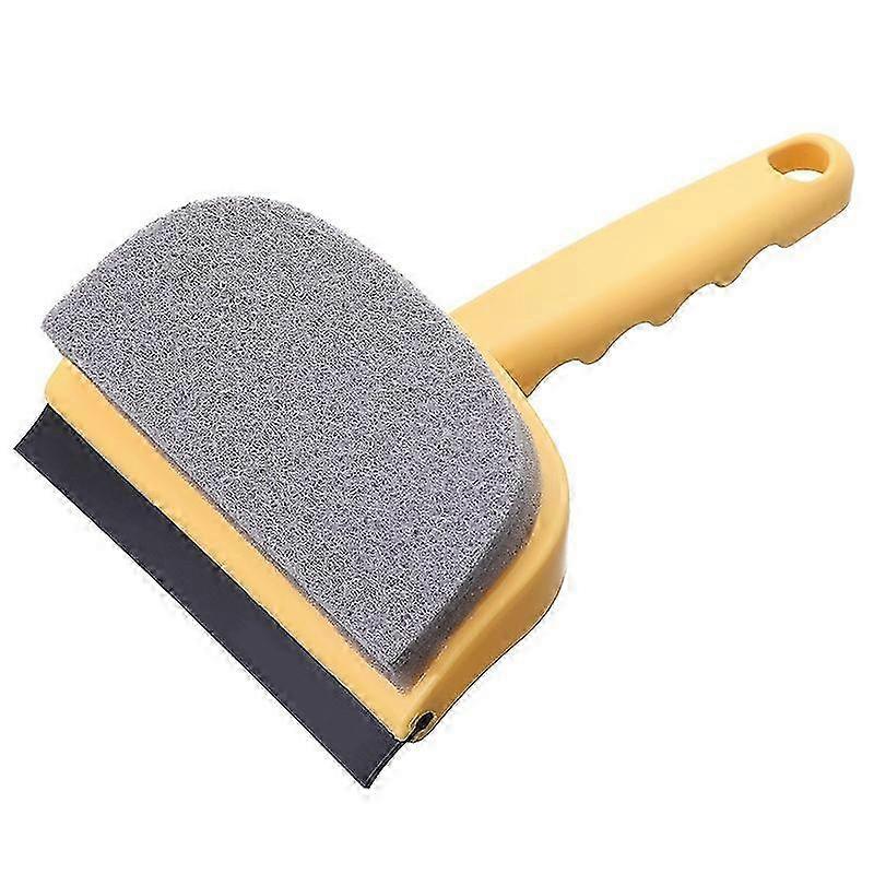 Yellow Car Windshield Cleaning Squeegee with Multi-Function Sponge for Window and Bathroom Door