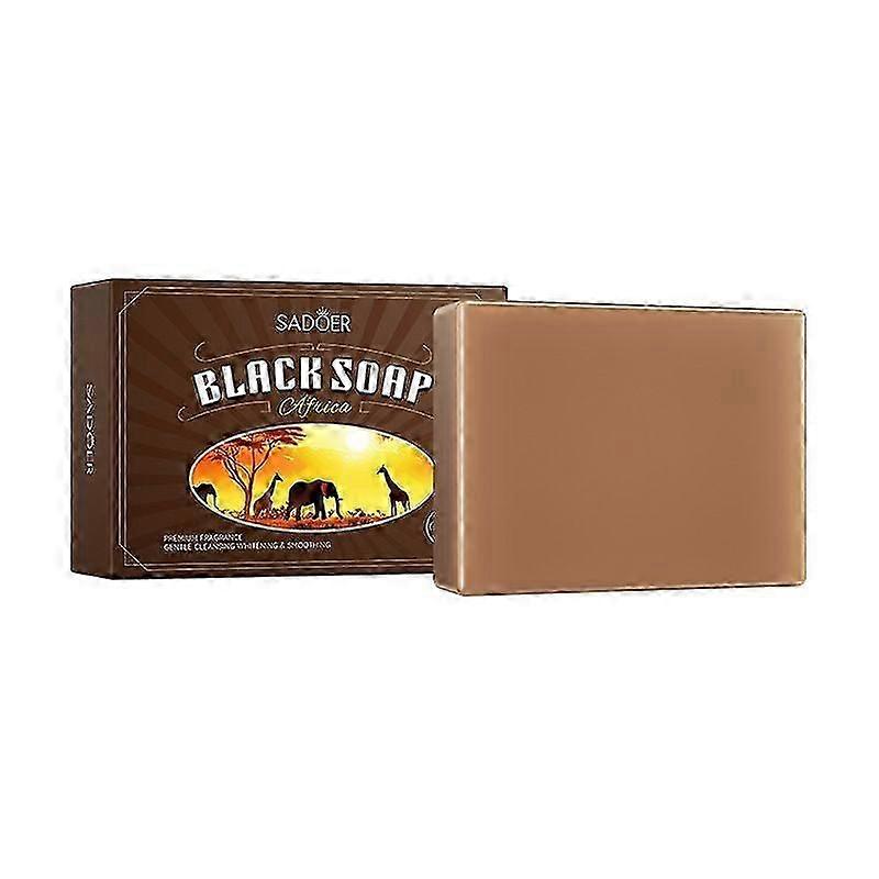 Organic African Black Soap for Face & Body, Refreshing Body Soap Bar, Deep Cleansing & Nourishing Soap for Dry & Itchy Skin, Women & Men