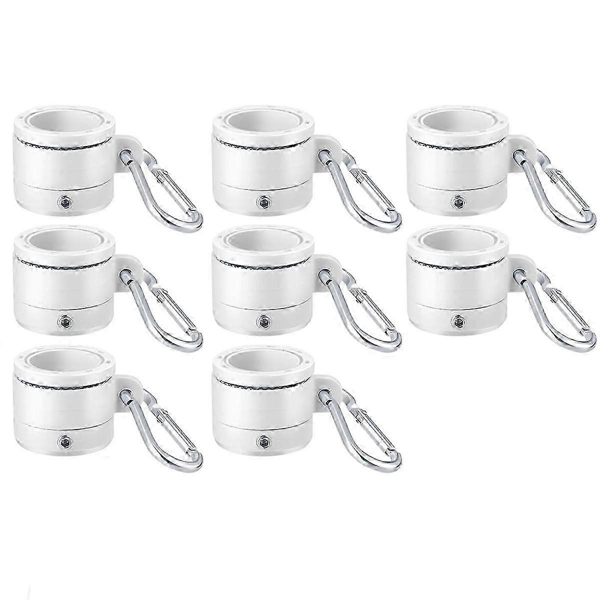 8Pcs Plastic Flag Pole Rings with Bearings 360 Degree Rotating Anti Wrap Flag Mounting Ring for 0.76