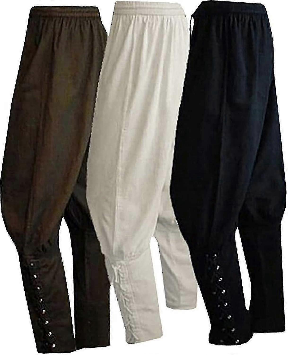 מכנסיים רצועות קרסול לגברים ימי הביניים ויקינגי נווט פיראט תלבושות מכנסיים רנסנס מכנסיים גותיים Tw